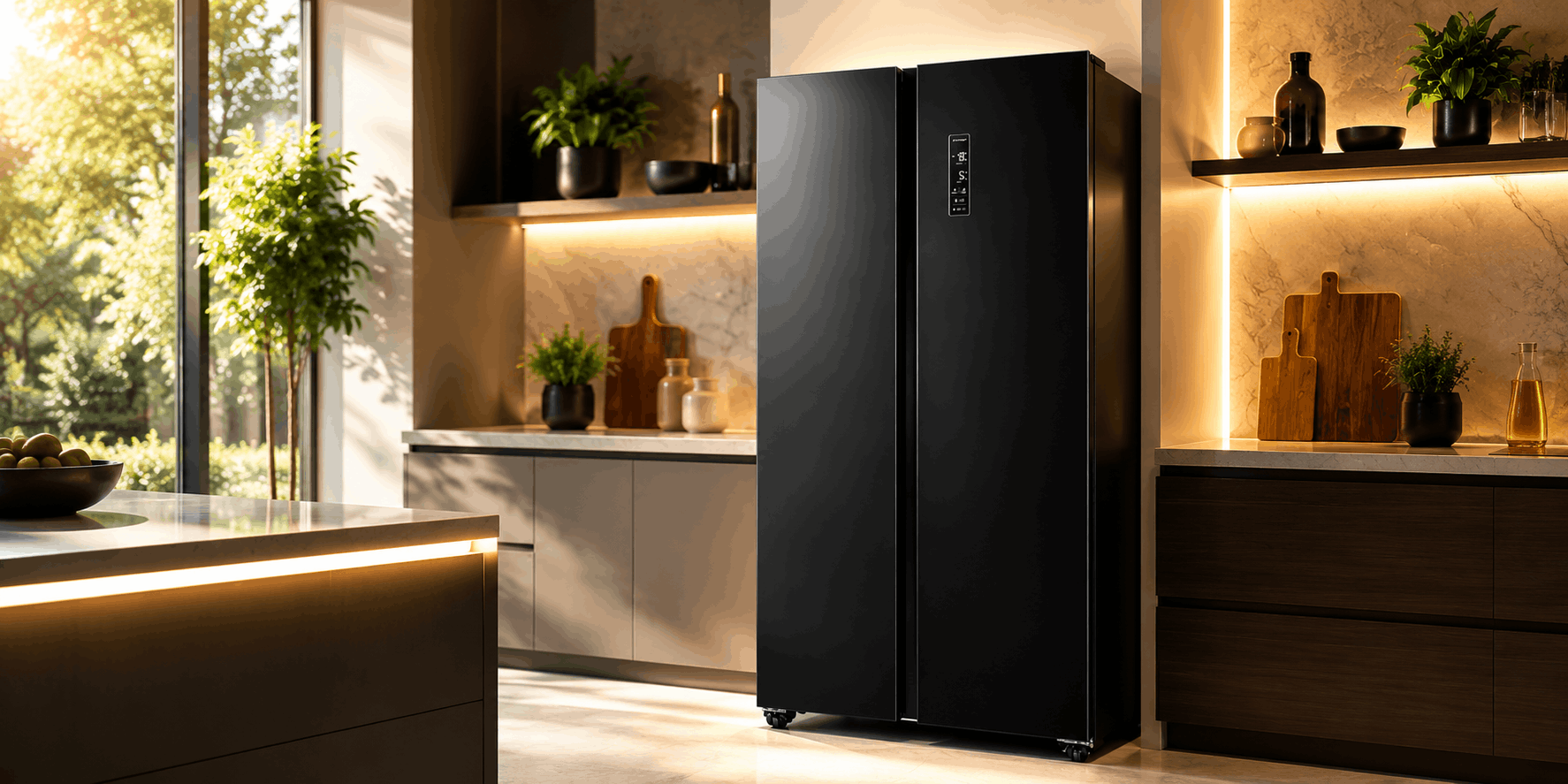 REFRIGERATEUR SIDE BY SIDE TELEFUNKEN 563 LITRES NO FROST NOIR MIROIR